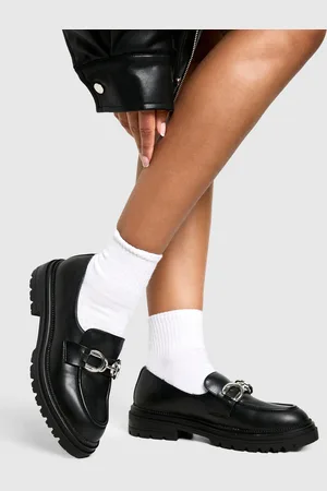 Boohoo Brede Dikke Loafers Met Metalen Afwerking