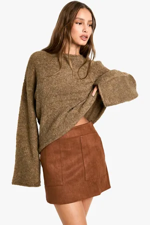 Boohoo Mini Rokje Met Suède Look