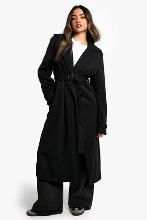 Boohoo Nepwollen Herringbone Jas Met Ceintuur