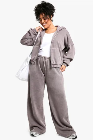 Boohoo Plus Overdye Joggingbroek Met Rechte Pijpen