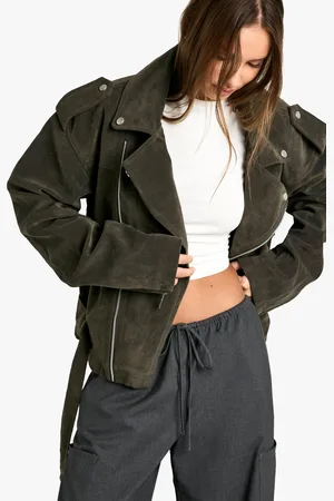 Boohoo Oversized Nep Suède Biker Jas