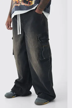 Boohoo Plus Onbewerkte Baggy Cargo Jeans