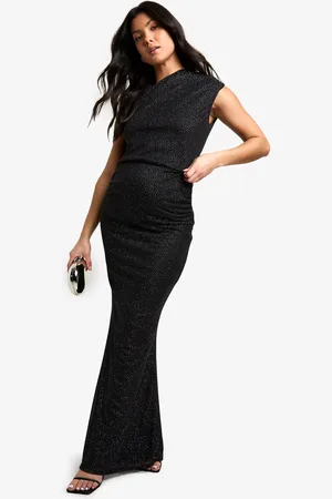 Boohoo Zwangerschap Stretch Glitter Maxi Rok