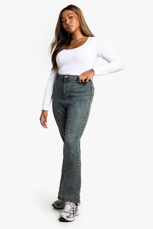 Boohoo Plus Flared Booty Boost High Rise Jeans