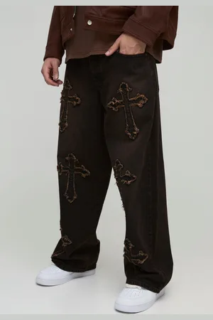 Boohoo Onbewerkte Baggy Gekruiste Jeans