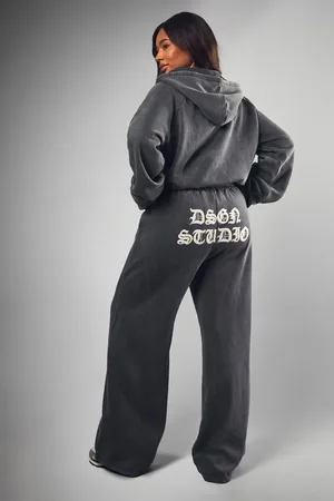 Boohoo Plus Gebleekte Dsgn Studio Joggingbroek Met Rechte Pijpen