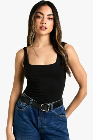 Boohoo Mouwloze Jersey Modal One Piece Met Dubbele Lagen