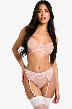 Boohoo Mesh Valentijns Bh Met Beugel, Stippen En Strik