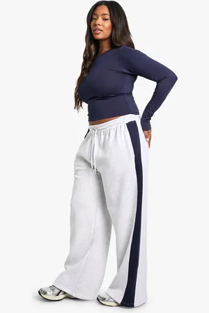 Boohoo Plus Wide Leg Joggingbroek Met Zijstreep