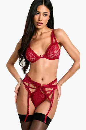Boohoo Cutout Valentijns Jarretels Met Geplooide Zoom
