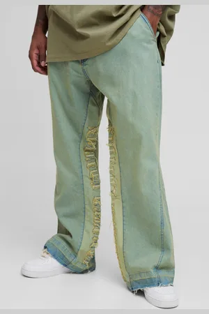 Boohoo Plus Getinte Flared Slim Fit Jeans Met Binnen Gusset Detail