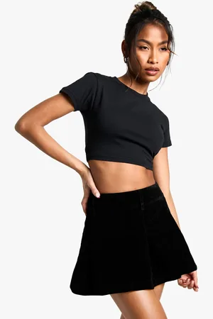 Boohoo Geplooid Nep Suède Mini Rokje