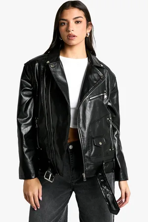 Boohoo Oversized 2-In-1 Biker Jas