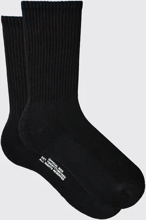 Boohoo Zwarte High Build Sokken Met Logo