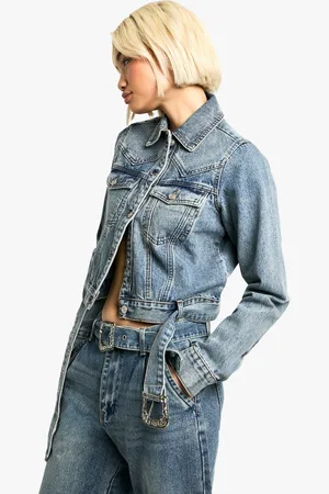 Boohoo Western Spijkerjas Met Gesp Detail