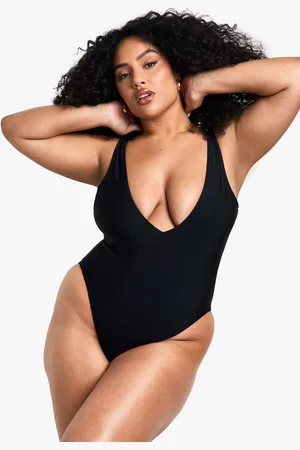Boohoo Plus Badpak Essentials Corrigerend Badpak Met Laag Decolleté
