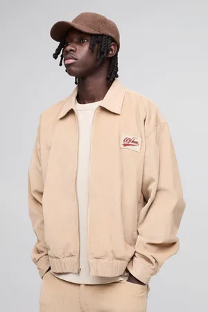 Boohoo Oversized Corduroy Boxy Varisty Bomberjack Met Badge