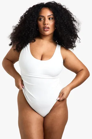 Boohoo Plus Geplooid Corrigerend Badpak Essentials Badpak