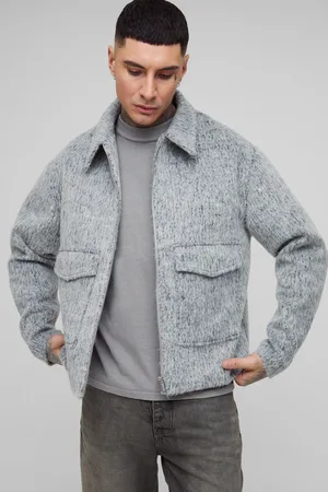 Boohoo Tall Nette Wollen Cargo Jas Met Rits