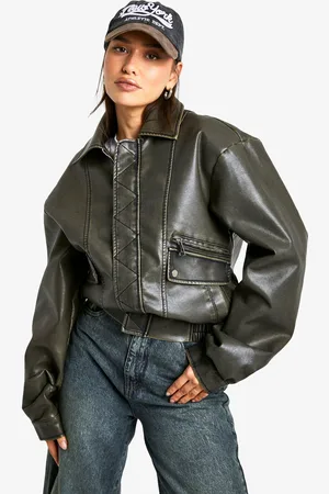 Boohoo Tall Nepleren Vintage Look Bomberjack