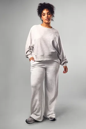 Boohoo Plus Wide Leg Dsgn Studio Joggingbroek Met Tekst