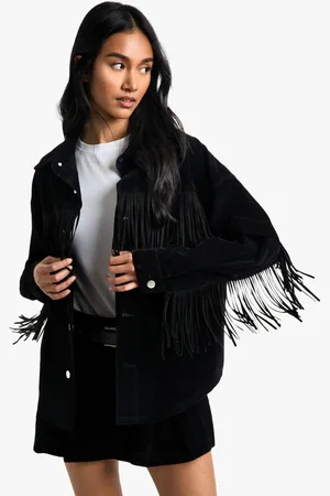 Boohoo Gerafelde Suède Tussenjas