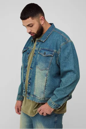 Boohoo Plus Oversized Gescheurde Gescheurde Boxy Spijkerjas