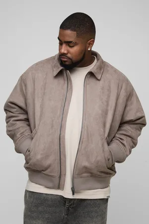 Boohoo Plus Oversized Nep Suède Boxy Harrington Jas