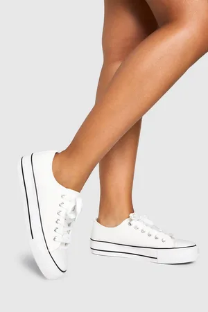Boohoo Lage Gympen Met Plateauzool En Veters