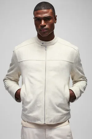 Boohoo Gebleekte Nep Suède Regular Fit Biker Jas