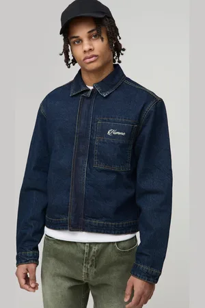 Boohoo Geborduurde Baggy Spijkerjas Met Verborgen Plakaat