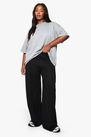 Boohoo Plus Broek Met Naaddetail En Rechte Pijpen