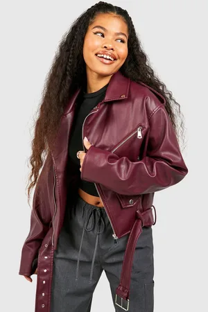 Boohoo Petite Oversized Nepleren Biker Jas