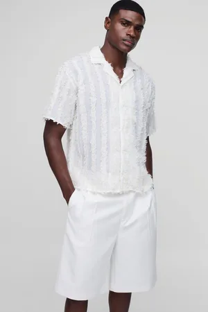 Boohoo Oversized Getuft Gestreept Overhemd Met Revers Kraag