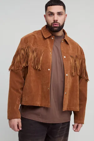 Boohoo Plus Nep Suède Jas Met Kwastjes