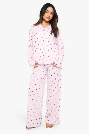 Boohoo Kersen Pyjama Set Met Blouse En Broek