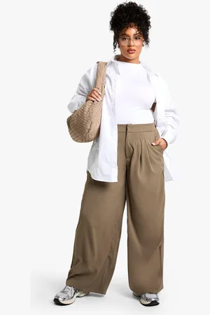 Boohoo Plus Geplooide Broek Met Elastische Rug