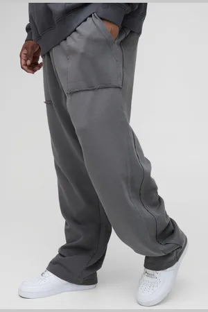 Boohoo Plus Oversized Onbewerkte Joggingbroek Met Naaddetail En Zak Detail