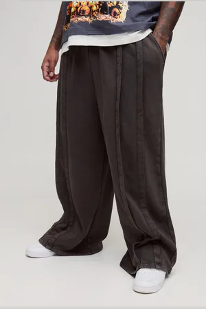Boohoo Plus Dikke Acid Wash Gebleekte Extreme Wide Leg Joggingbroek Met Naaddetail