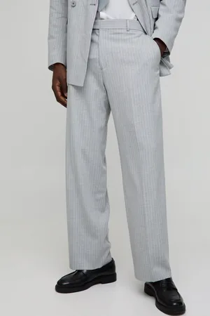 Boohoo Wide Leg Pantalons Met Tailleband En Krijtstrepen