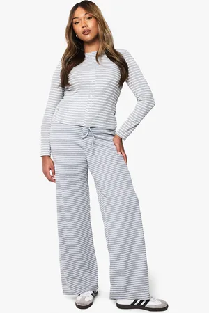 Boohoo Plus Gestreepte Broek Met Touwtjes
