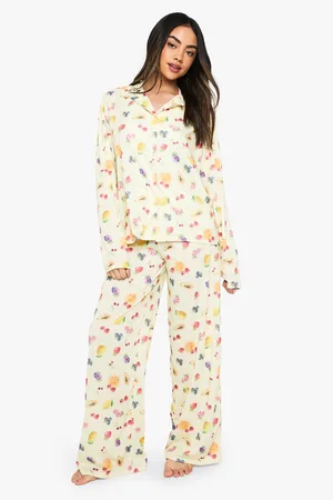 Boohoo Fruit Pyjama Set Met Blouse Met Lange Mouwen En Broek