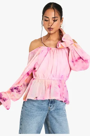 Boohoo Geweven Bloemenprint Blouse Met Open Schouders
