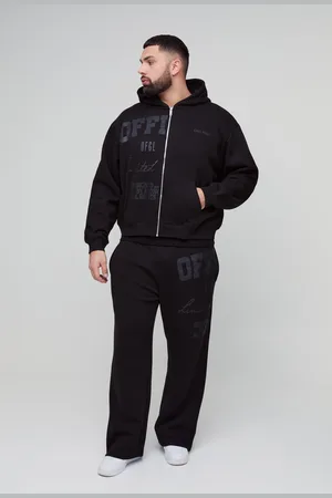 Boohoo Plus Oversized Boxy Official Monochroom Trainingspak Met Rits En Capuchon