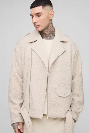 Boohoo Tall Oversized Bouclé Biker Jas