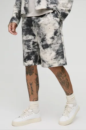 Boohoo Tall Baggy Keperstof Shorts Met Abstracte Print