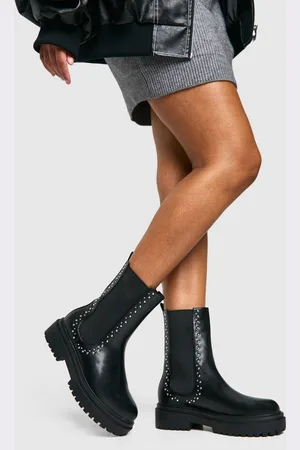 Boohoo Stevige Chelsea Boots Met Studs