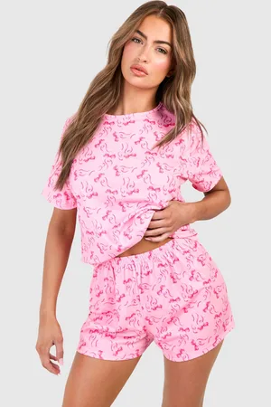 Boohoo Pyjama Set Met Shorts En Strik
