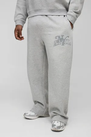 Boohoo Plus Baggy Monochrome Varsity Joggingbroek