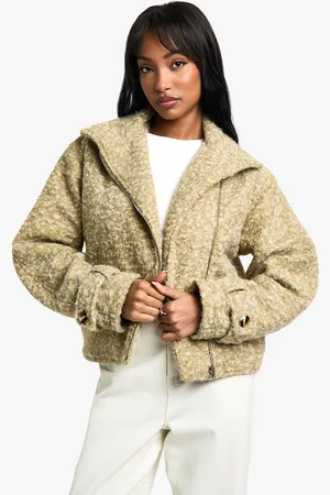 Boohoo Nepwollen Bouclé Jas